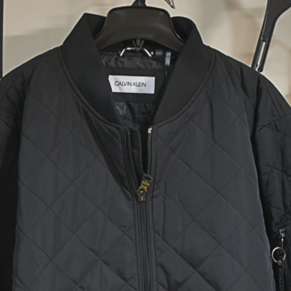 Calvin Klein Men's Quilted‎ Bomber Jacket BLACK